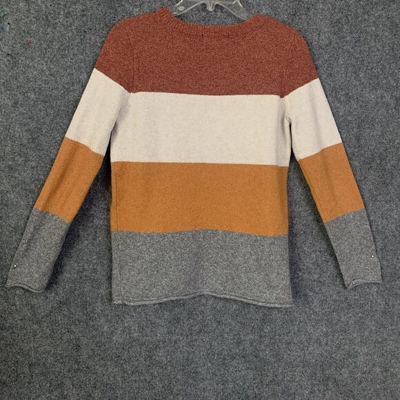 Pinque Long Sleeve Sweater Fall Block Colors Women S Rolled Hems - Picture 7 of 11